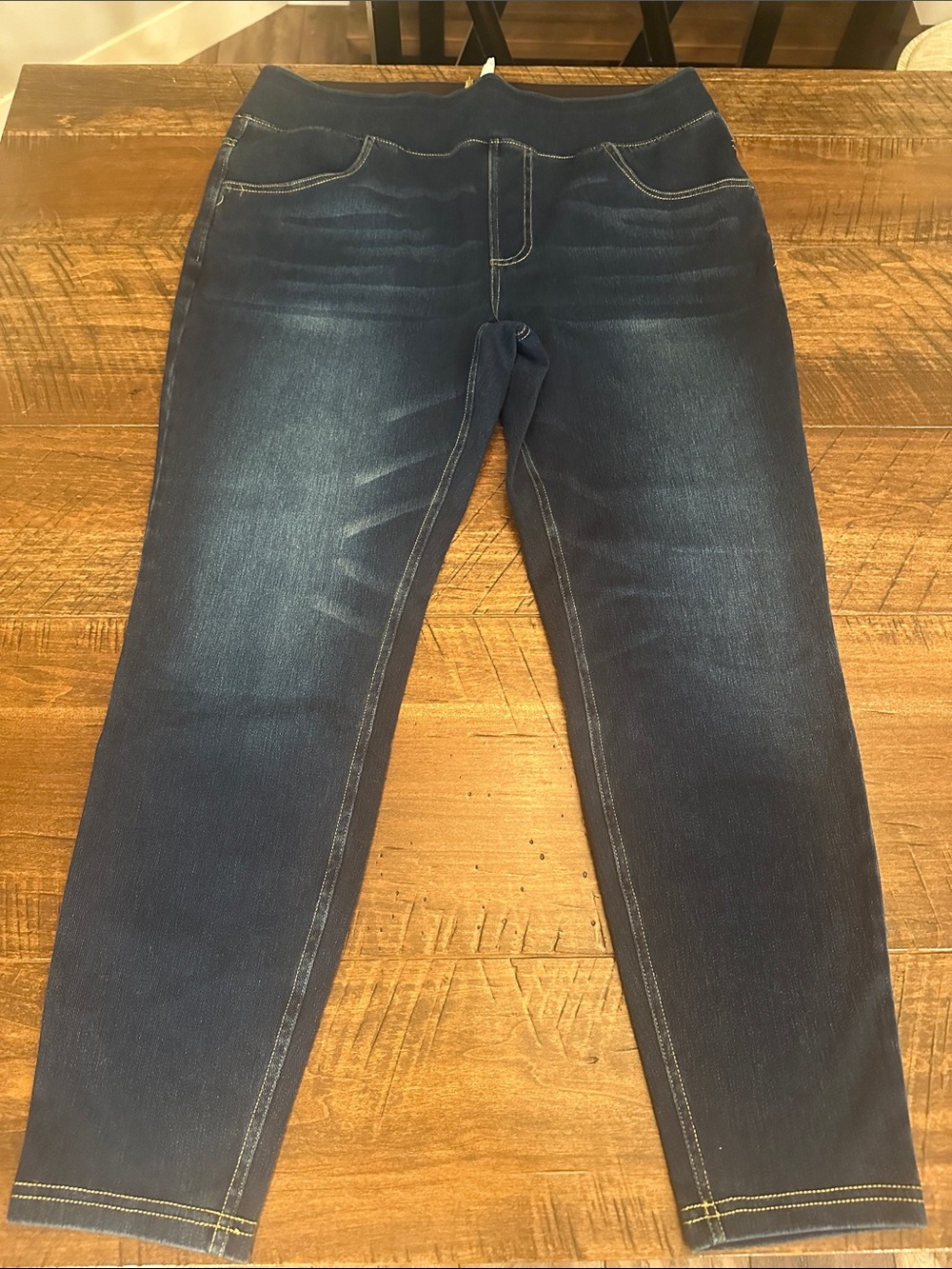 HALARA Navy Blue Stretch Jeggings with Faded Detail